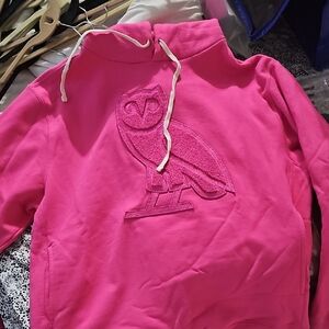OVO Pink Hoodie with Owl Logo